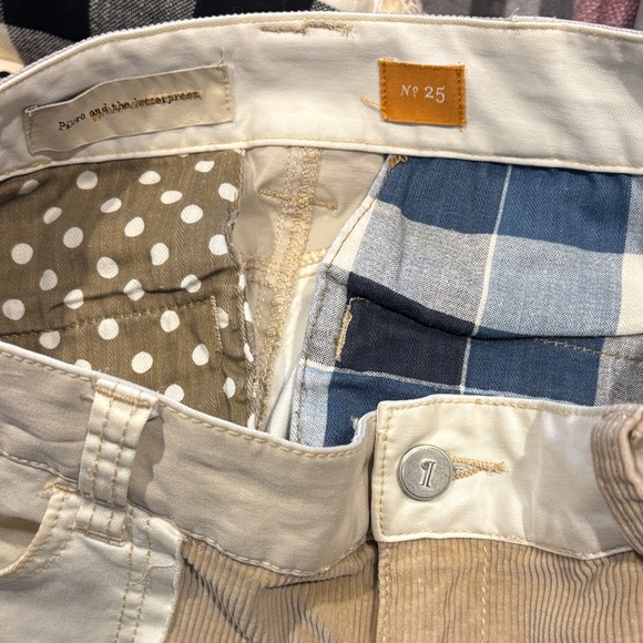 Pilcro Patchwork Mini Skirt in Tan and Cream - Picture 9 of 15